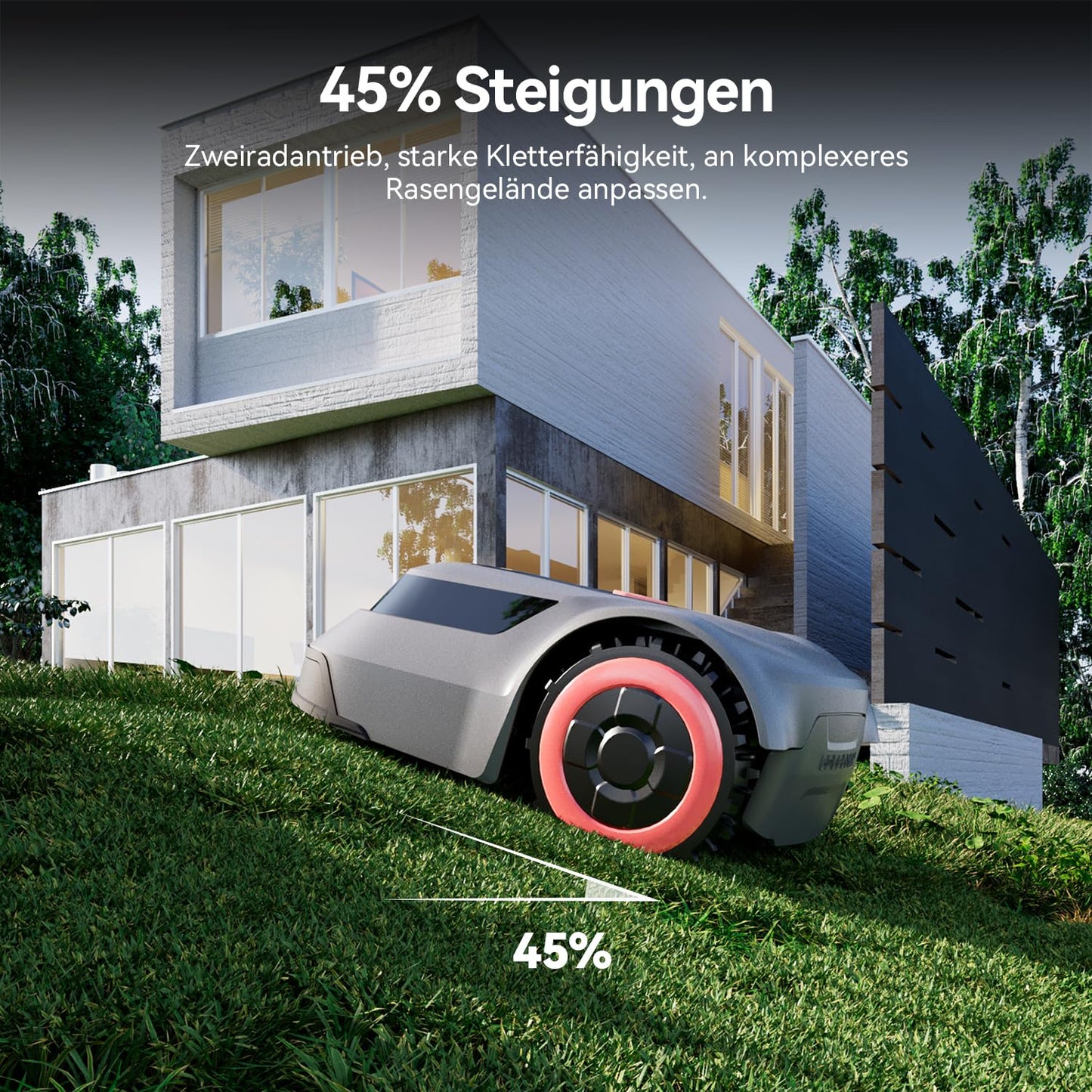 Redkey MGC500 Mähroboter - 800m², 45% Steigung, App-Steuerung, Kabelbruch-Finder, automatisch