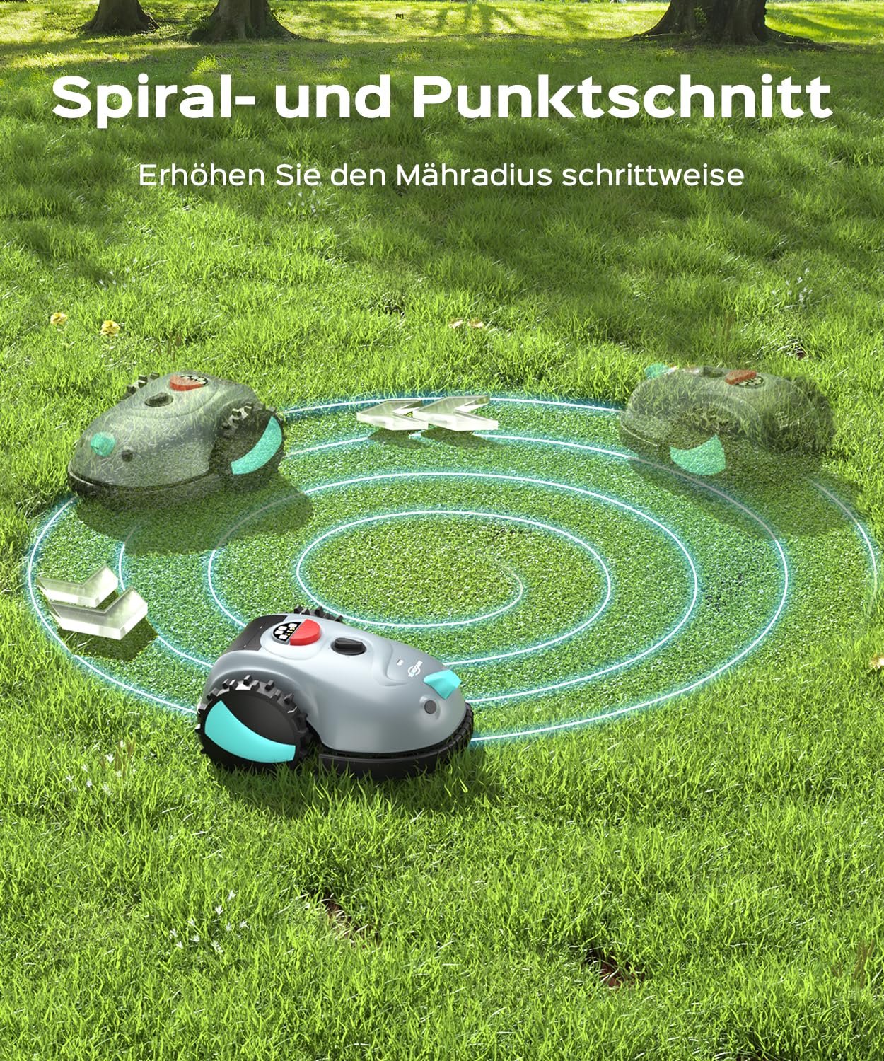 YARDCARE V100 Mähroboter - Vision Navigation, 150m², Hinderniserkennung, inkl. Graskamm & Ersatzklingen