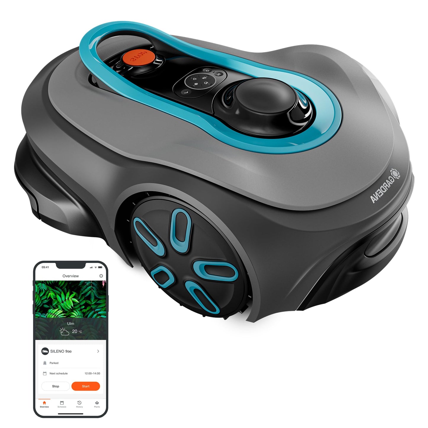 Gardena SILENO Free 1100m² Set - Ohne Begrenzungskabel, LONA Intelligence, App-Steuerung, 1100m²