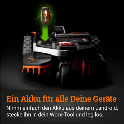 WORX Landroid Vision S250 WR202E - KI Hindernisvermeidung, ohne Kabel, 250m², Igelschutz, WLAN/Bluetooth