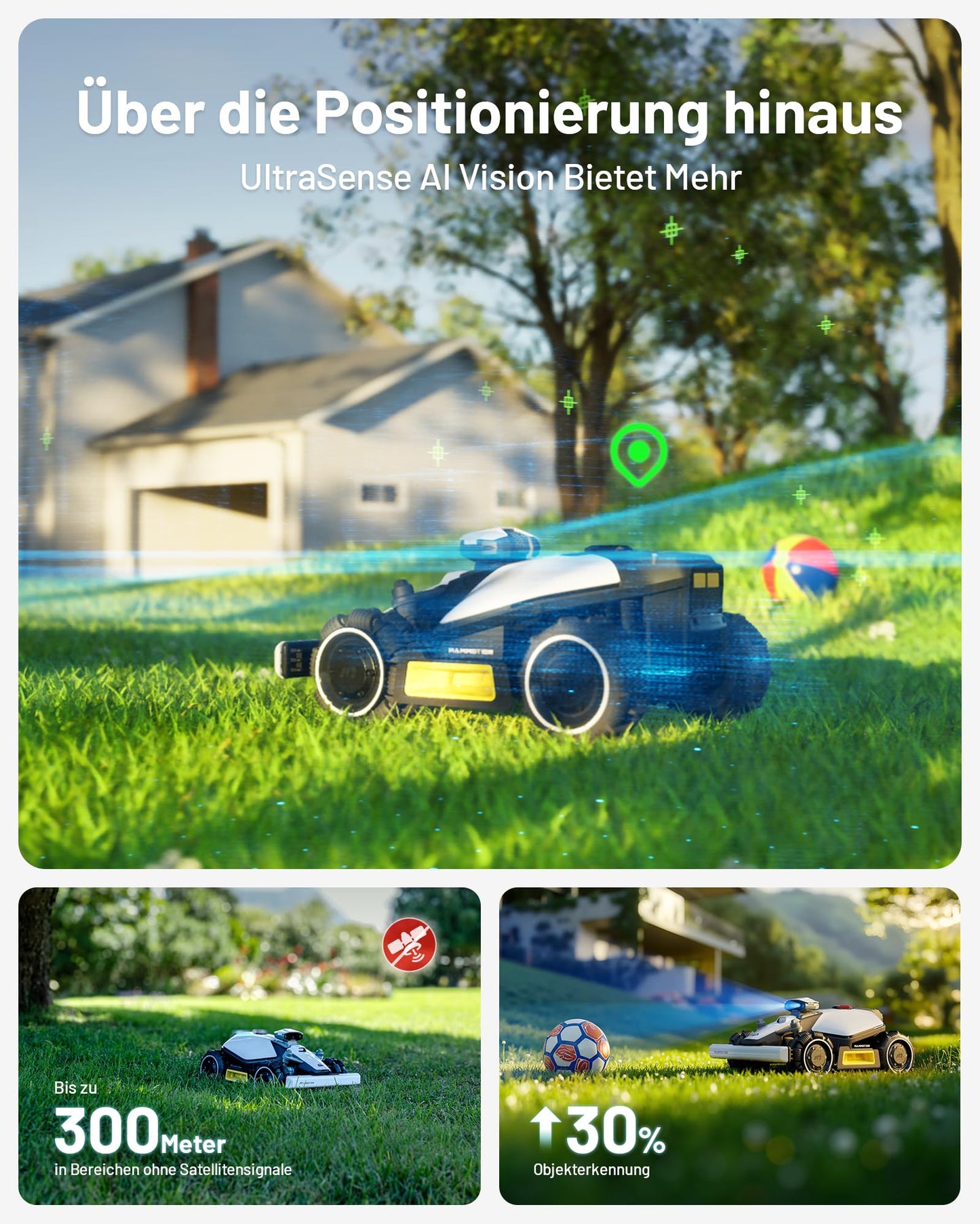 MAMMOTION LUBA mini AWD 800 Mähroboter - NetRTK+Vision, 800m², 80% Steigung, 4G, keine RTK-Antenne