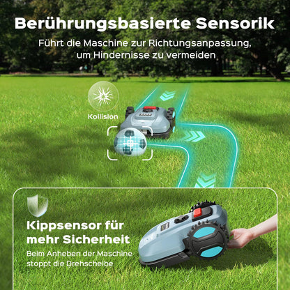 YARDCARE E400 Mähroboter - App Steuerung, 400m², automat. Aufladen, <60dB, Regensensor
