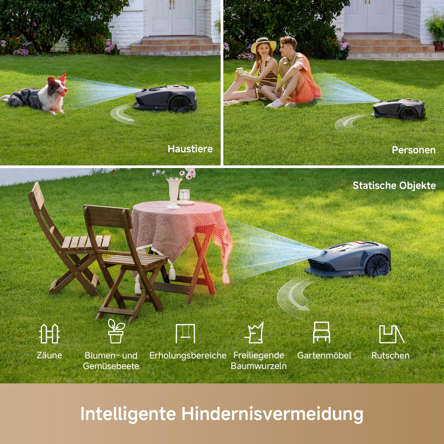 MOVA 600 Mähroboter - 3D-LiDAR, ohne Begrenzungskabel, 600m², App-Steuerung, Hindernisvermeidung