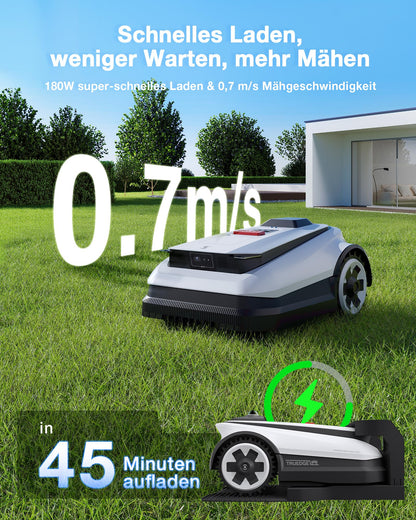 ECOVACS Goat A1600 RTK Mähroboter - LiDAR RTK+Vision, 1600m², 50% Steigung, 100W, 330mm Schnittbreite