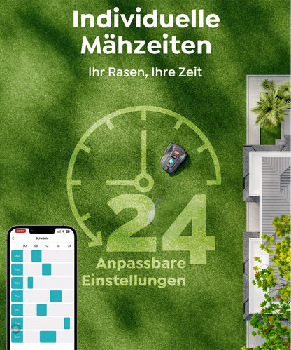 YARDCARE M800Plus Mähroboter - GPS+KI Vision, 800m², U-förmig mähen, 150 Hinderniserkennungen, App